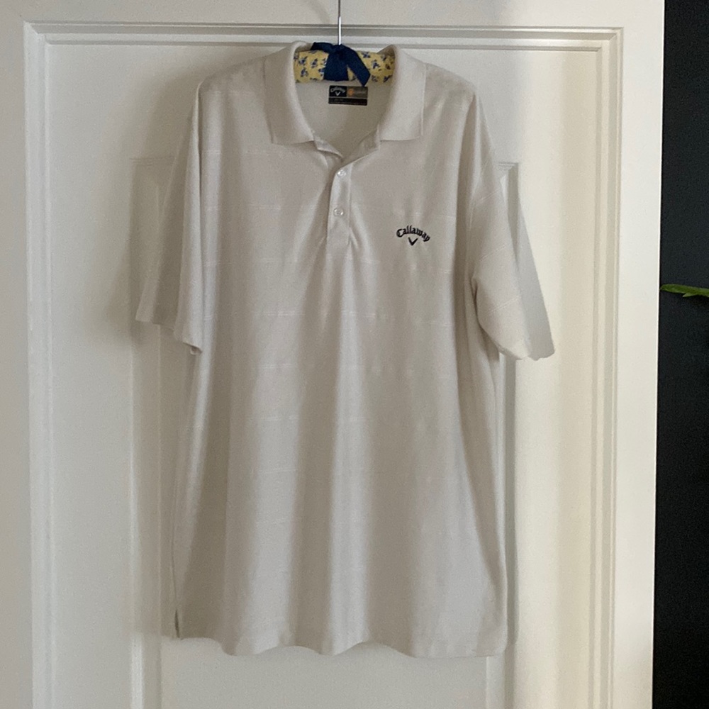 Callaway Opti-dry Men’s Golfing Polo.  White, size XL-EG-TG
